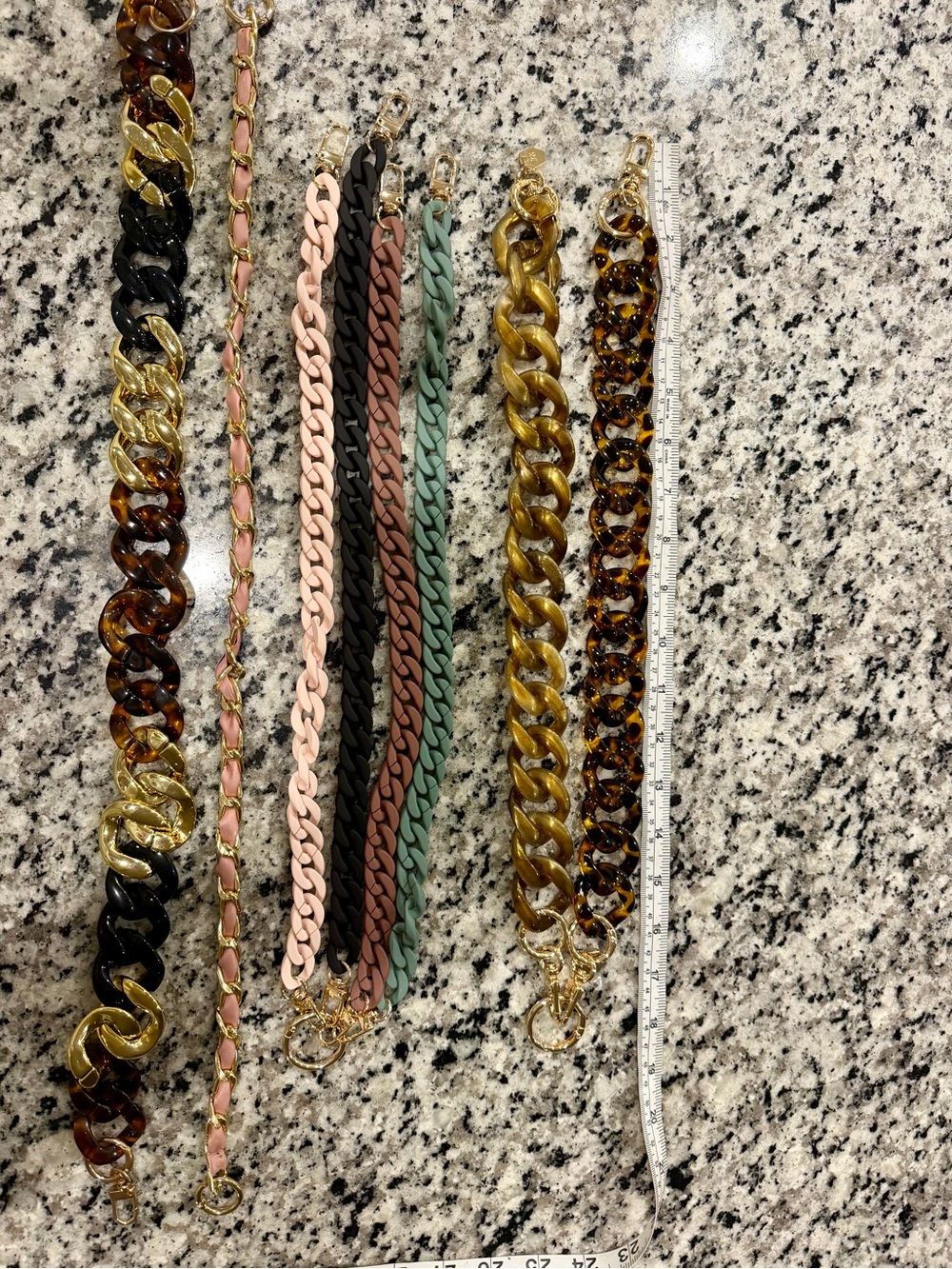 Lot of acrylic purse chains, bag chains